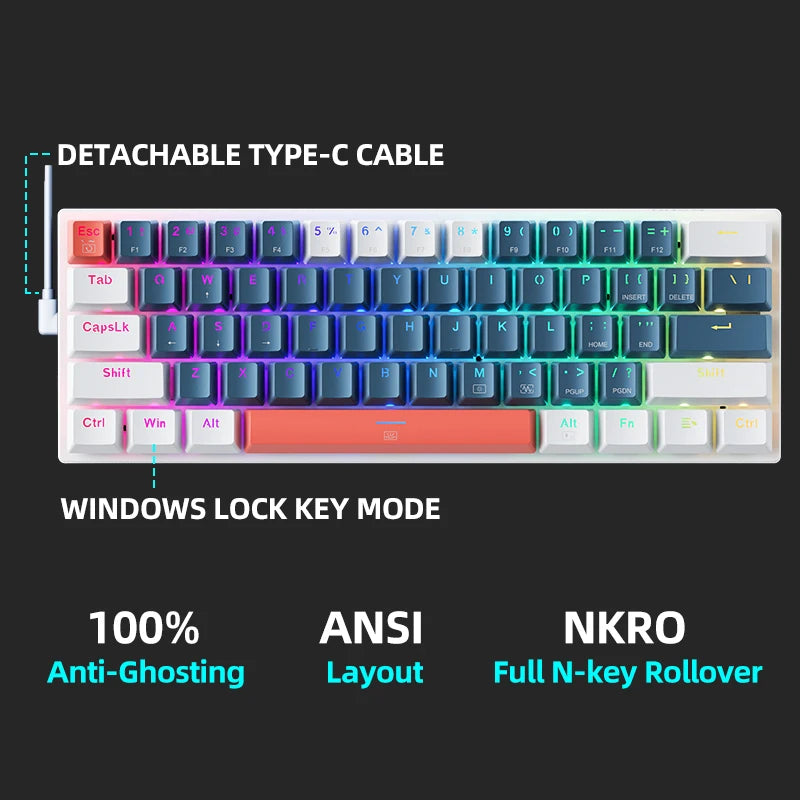 60% Mechanical Keyboard Red Switches